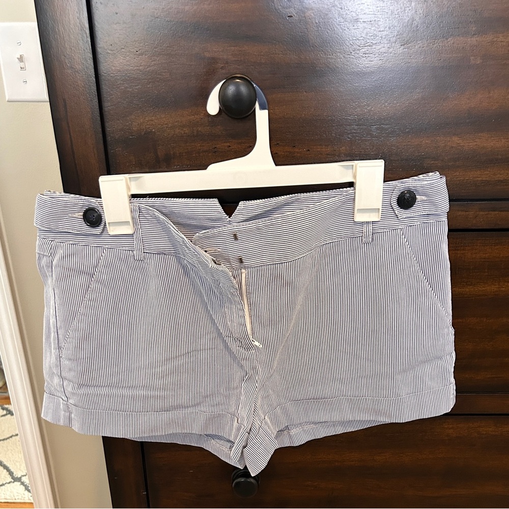 Express Pinstriped Blue Women's Shorts